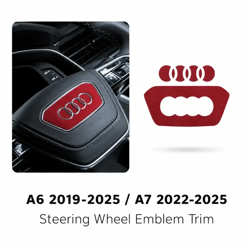 Asign Suede Steering Wheel Emblem Inlay Sticker Set for Audi A6 / A7