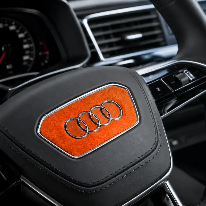 Asign Suede Steering Wheel Emblem Inlay Sticker Set for Audi A6 / A7