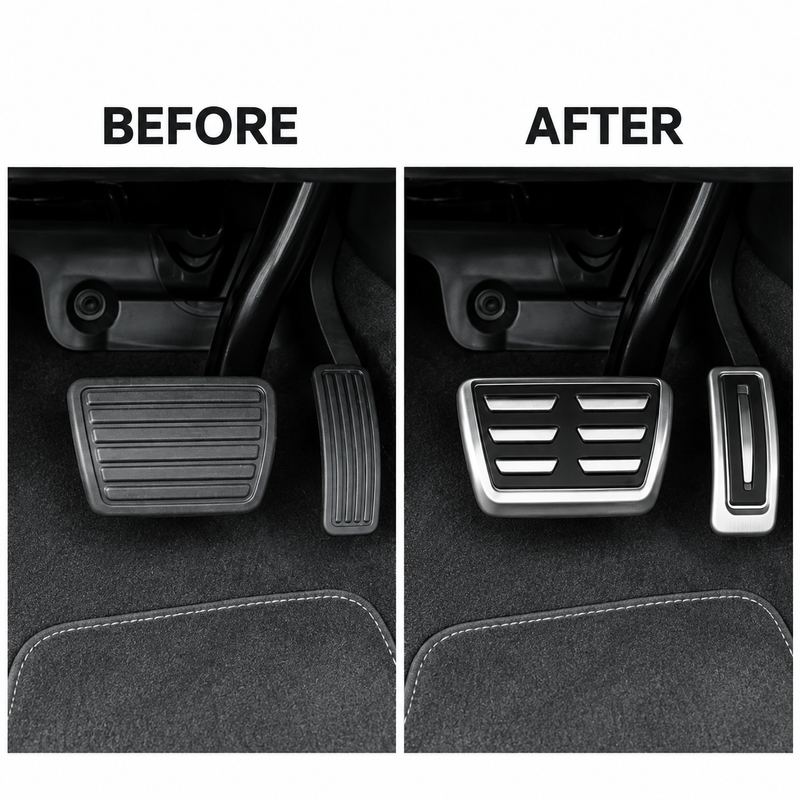 Asign Stainless Steel Gas & Brake Pedal Covers for Audi — 2-Piece Set