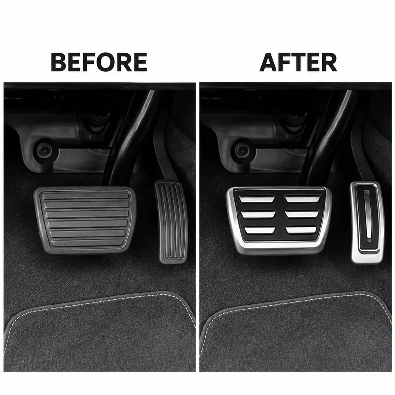 Asign Stainless Steel Gas & Brake Pedal Covers for Audi — 2-Piece Set