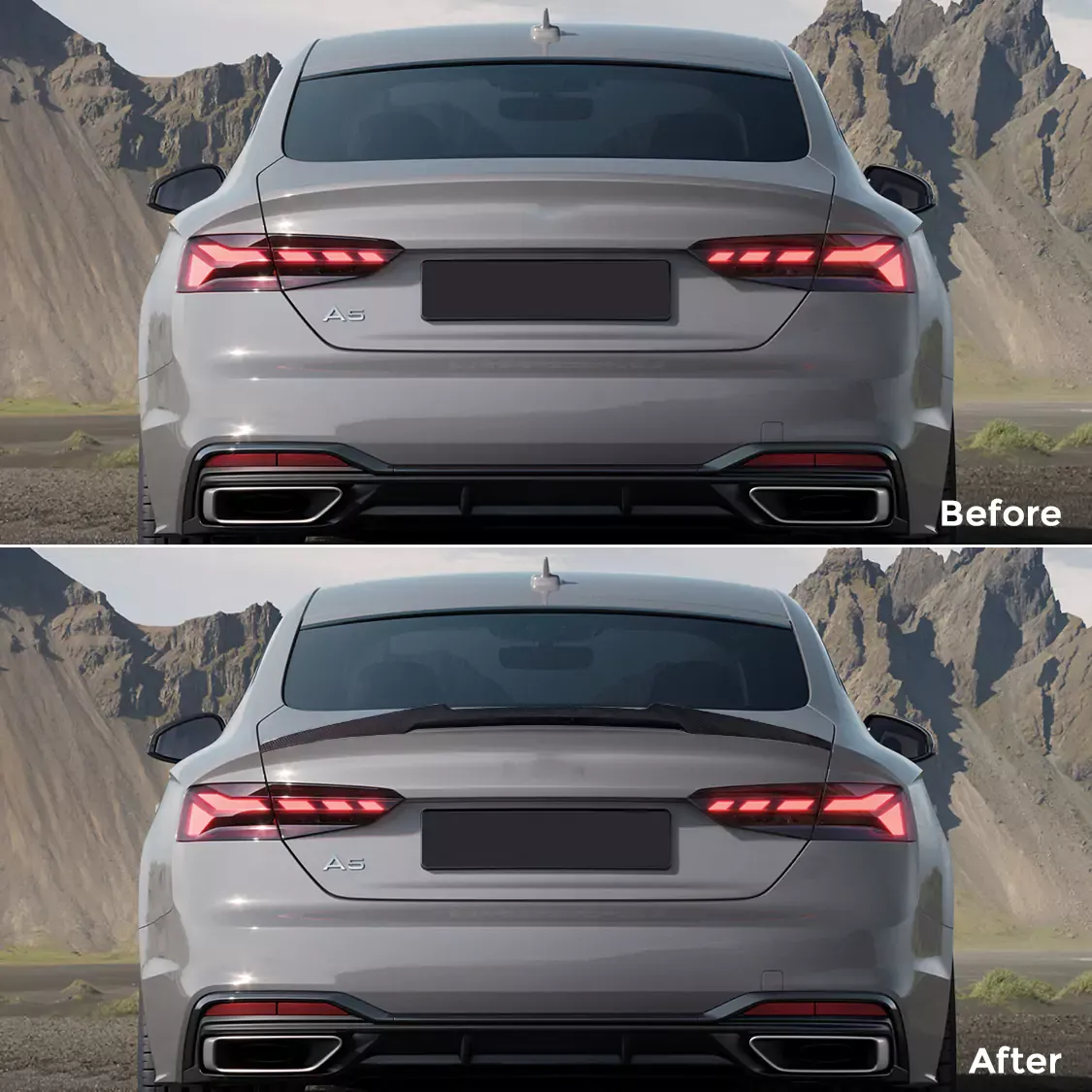 Asign Blade Shape Style Spoiler for Audi A5/S5/A6/S6 Easy Installation Aerodynamic Upgrade