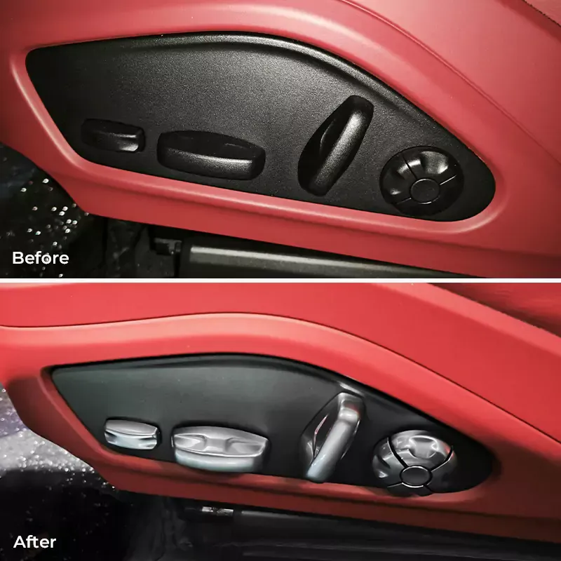 Asign Chrome Seat Adjustment Button Cover for 2022+ Porsche Models