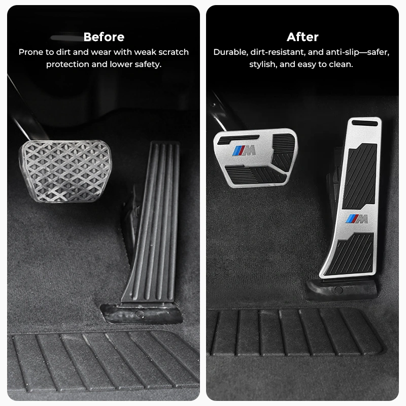 Asign Aluminum Alloy Accelerator & Brake Pedal Covers for BMW – Universal Fit