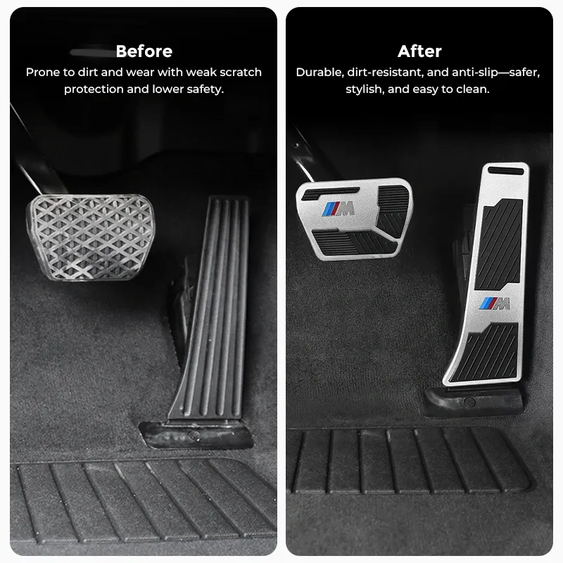 Asign Aluminum Alloy Accelerator & Brake Pedal Covers for BMW – Universal Fit