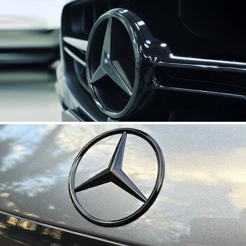 Asign Blackout Emblem for Mercedes-Benz – Front Grille & Trunk Badge