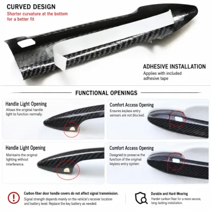 Asign Real Dry Carbon Fiber Door Handle Covers for BMW X1 X2 X5 X6 X5 M & X6 M