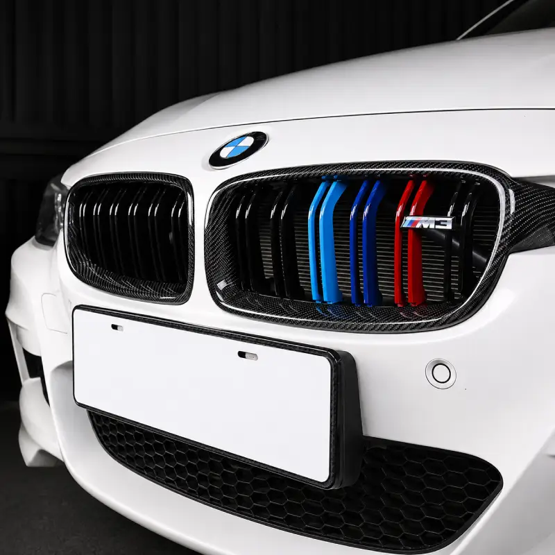 Asign BMW Double-Slat Replacement Kidney Grille Pair — Gloss Black or Real Carbon Fiber