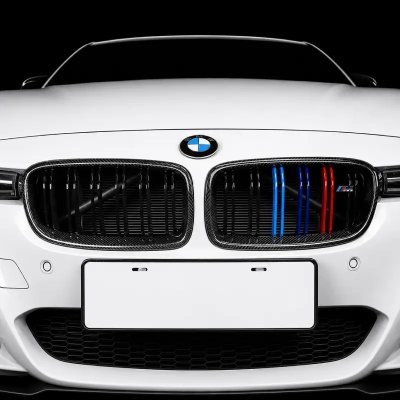 Asign BMW Double-Slat Replacement Kidney Grille Pair — Gloss Black or Real Carbon Fiber