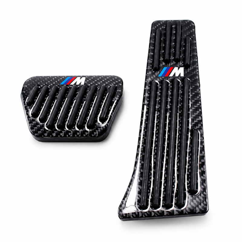 Asign Real Carbon Fiber Gas & Brake Pedal Covers for Select BMW Models — 2-Piece Set