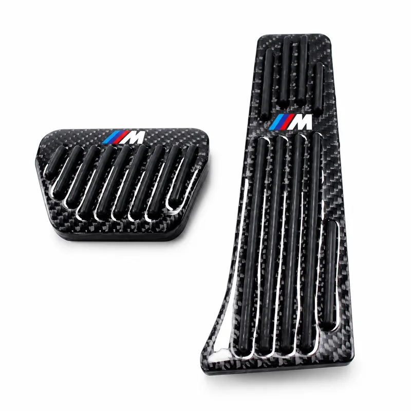Asign Real Carbon Fiber Gas & Brake Pedal Covers for Select BMW Models — 2-Piece Set