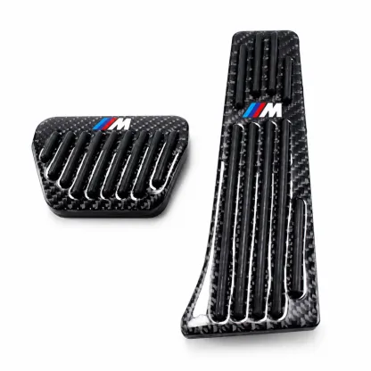 Asign Real Carbon Fiber Gas & Brake Pedal Covers for Select BMW Models — 2-Piece Set