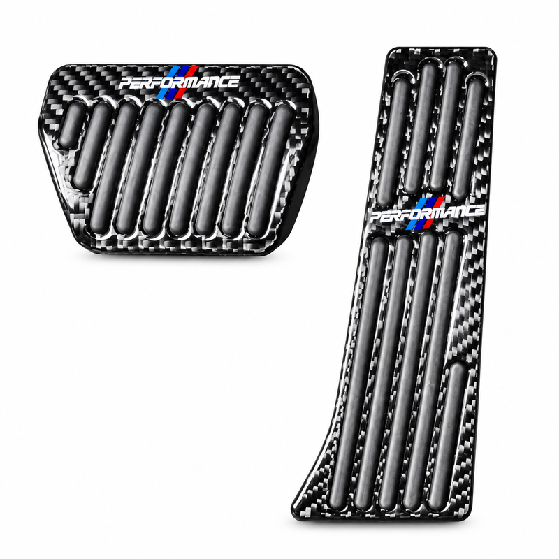 Asign Real Carbon Fiber Gas & Brake Pedal Covers for Select BMW Models — 2-Piece Set