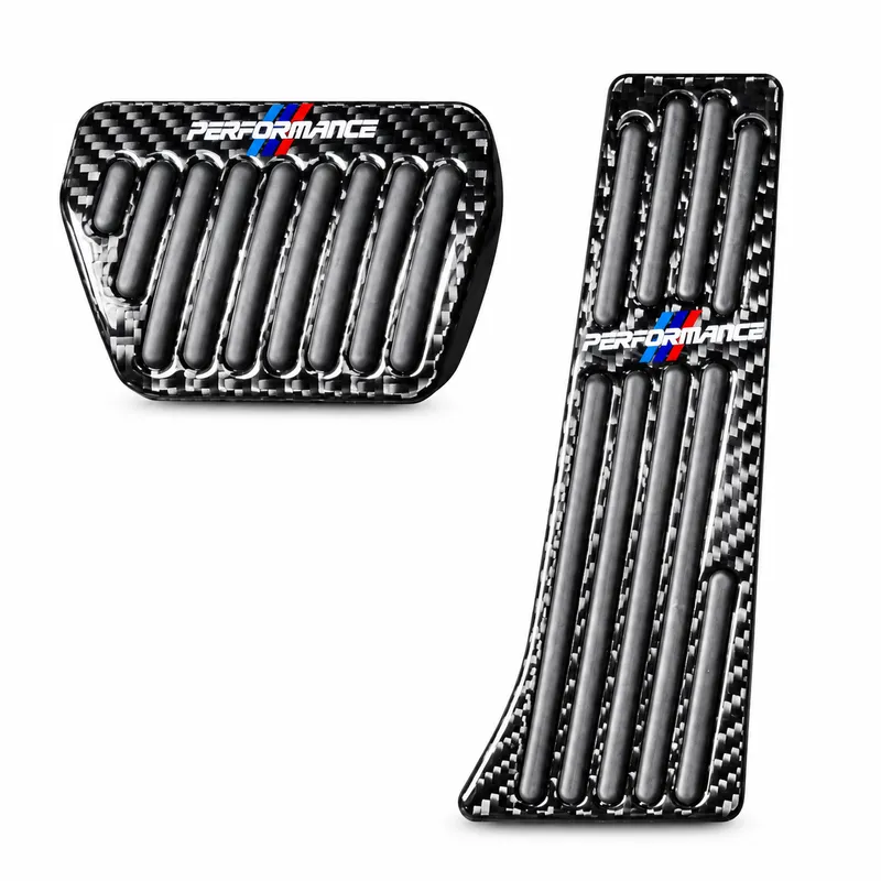 Asign Real Carbon Fiber Gas & Brake Pedal Covers for Select BMW Models — 2-Piece Set