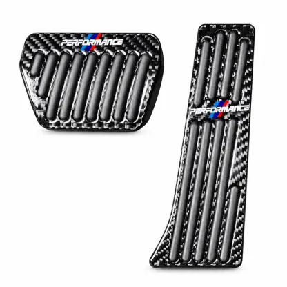 Asign Real Carbon Fiber Gas & Brake Pedal Covers for Select BMW Models — 2-Piece Set