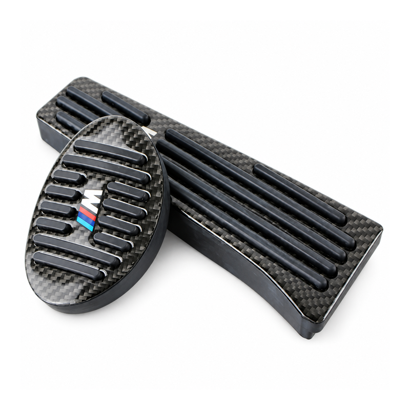 Asign Real Carbon Fiber Gas & Brake Pedal Covers for Select BMW Models — 2-Piece Set