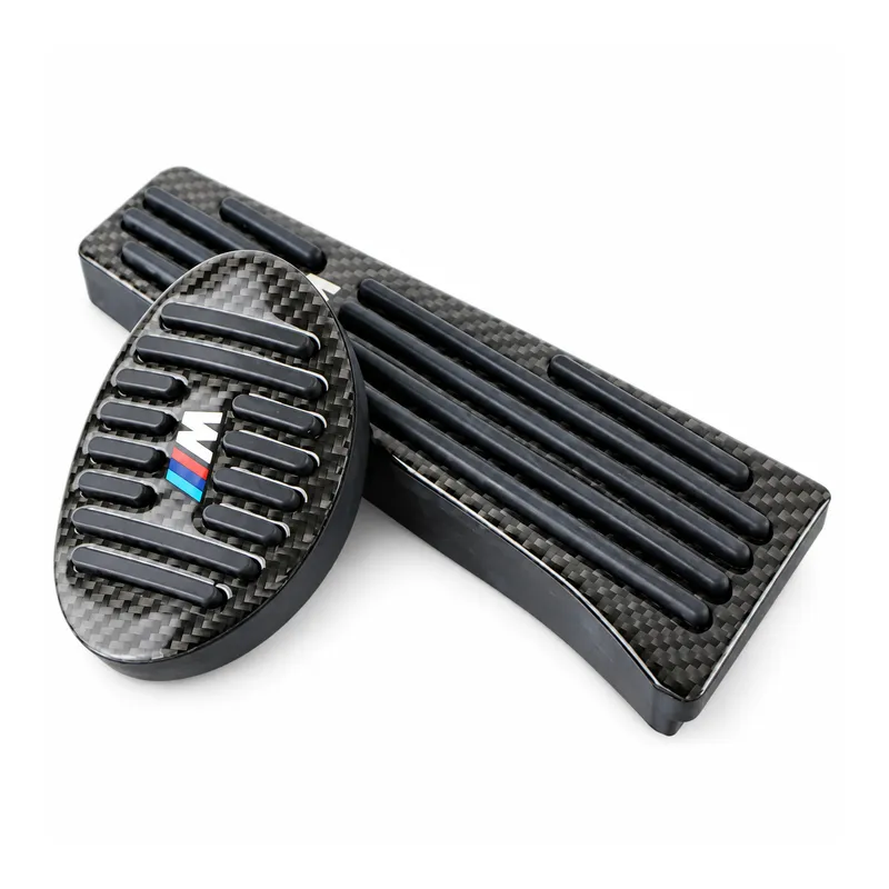 Asign Real Carbon Fiber Gas & Brake Pedal Covers for Select BMW Models — 2-Piece Set