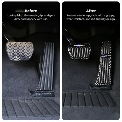 Asign Real Carbon Fiber Gas & Brake Pedal Covers for Select BMW Models — 2-Piece Set
