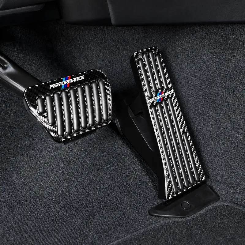 Asign Real Carbon Fiber Gas & Brake Pedal Covers for Select BMW Models — 2-Piece Set