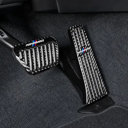 Asign Real Carbon Fiber Gas & Brake Pedal Covers for Select BMW Models — 2-Piece Set