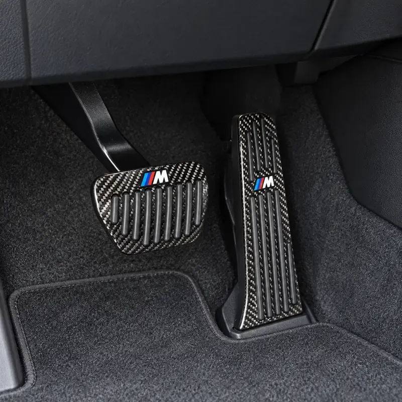 Asign Real Carbon Fiber Gas & Brake Pedal Covers for Select BMW Models — 2-Piece Set