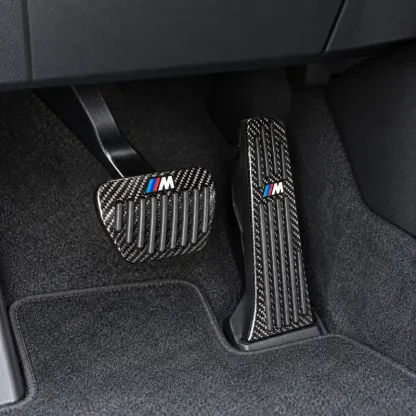 Asign Real Carbon Fiber Gas & Brake Pedal Covers for Select BMW Models — 2-Piece Set