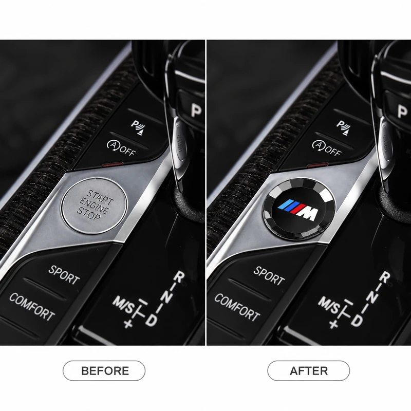 Asign Crystal Glass Replacement Start/Stop Button Cap for BMW