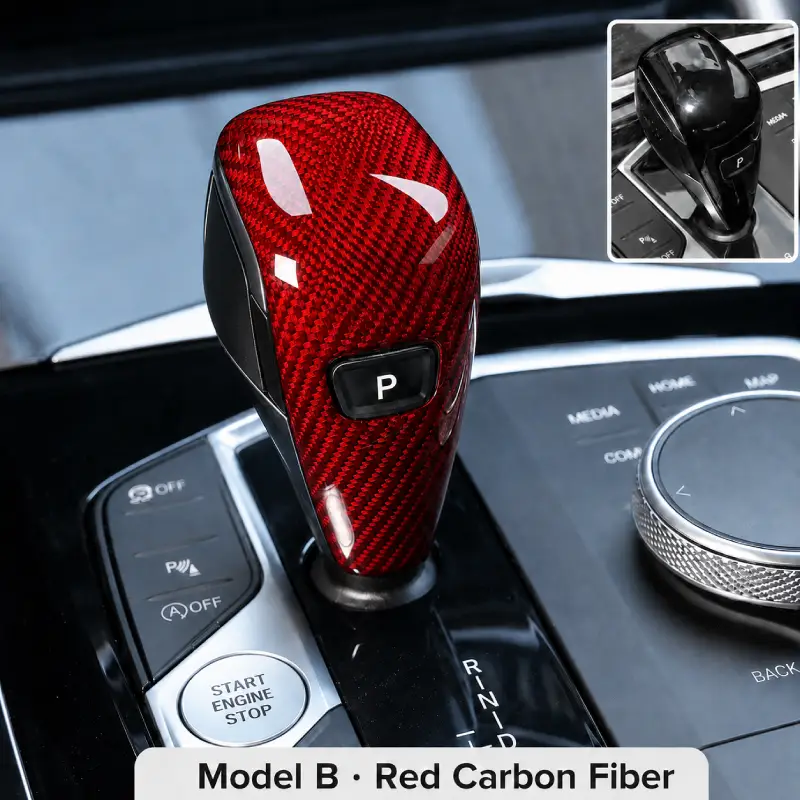 Asign Real Carbon Fiber Gear Shift Knob Cover for BMW