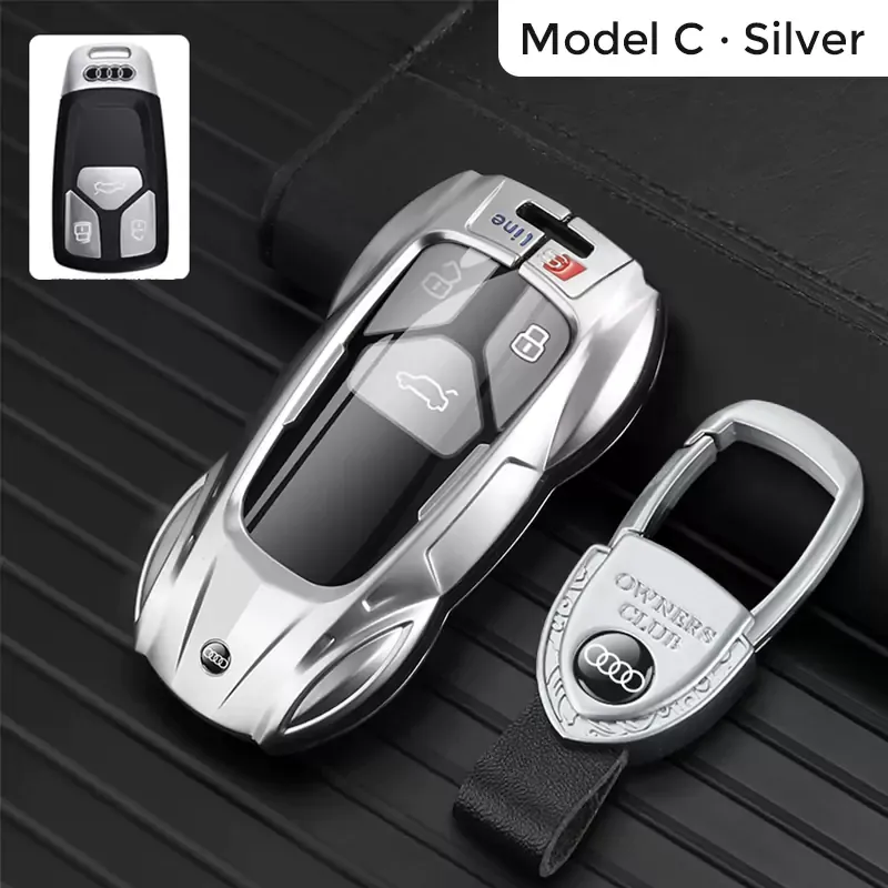 Asign Audi Sports-Car Styling Metal Key Cover - Scratch proof Alloy Protective Shell Key Fobs