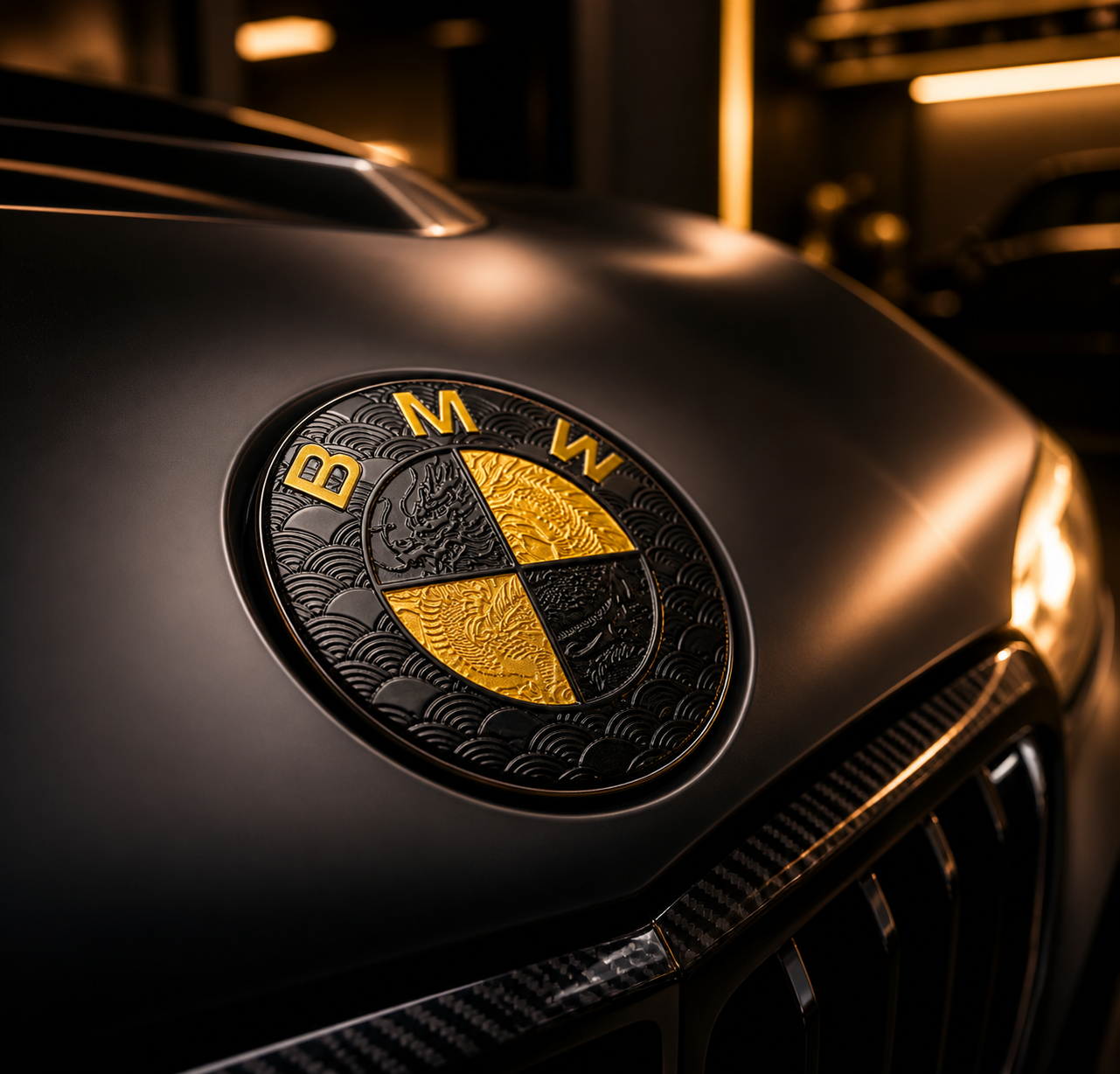 Asign Custom Carbon Fiber Style Hood & Trunk Emblem for Selected BMW Models
