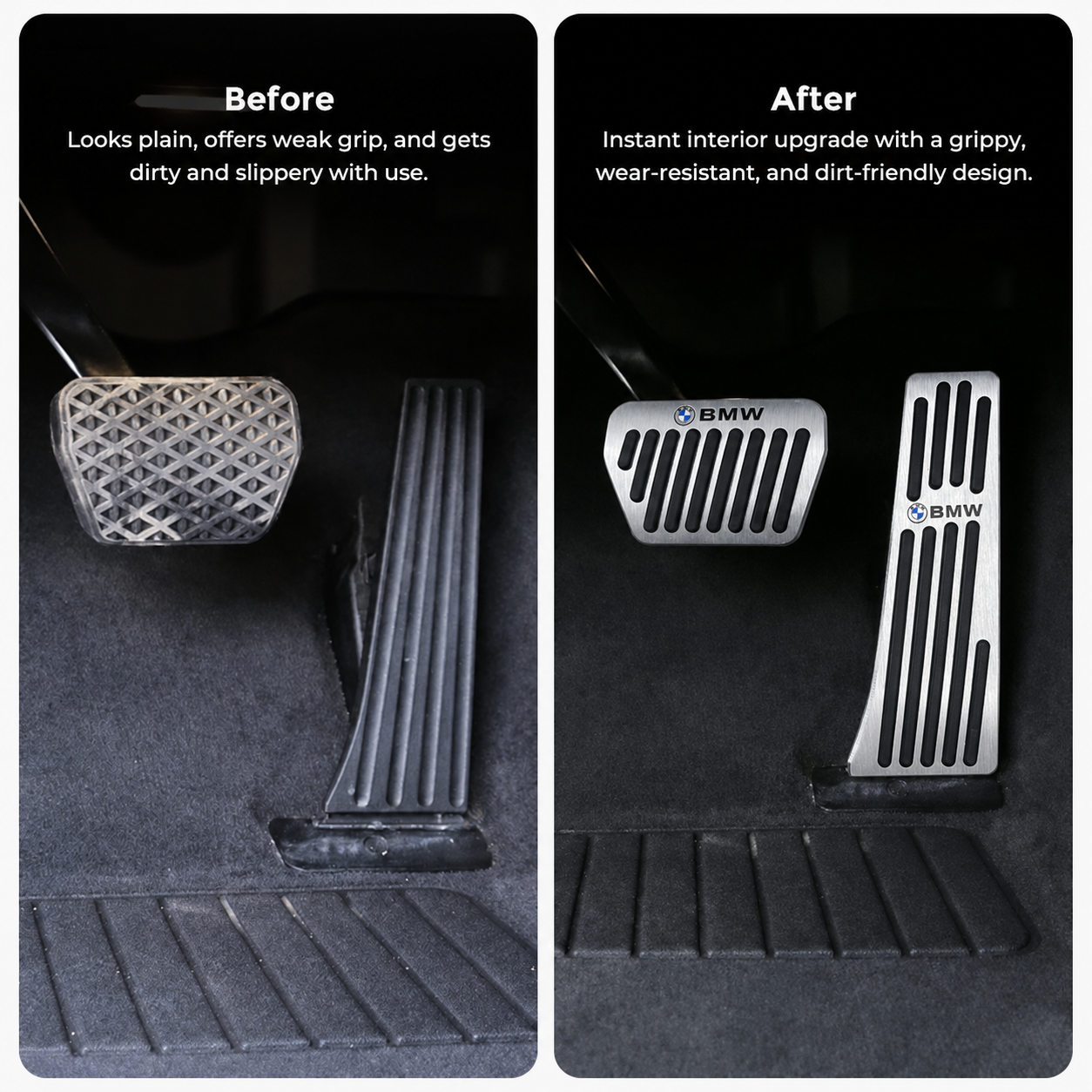 Asign Performance Pedal Covers for BMW 1/2/3/5/7 Series, X1–X6 – Brake & Gas Pedal Interior Upgrade