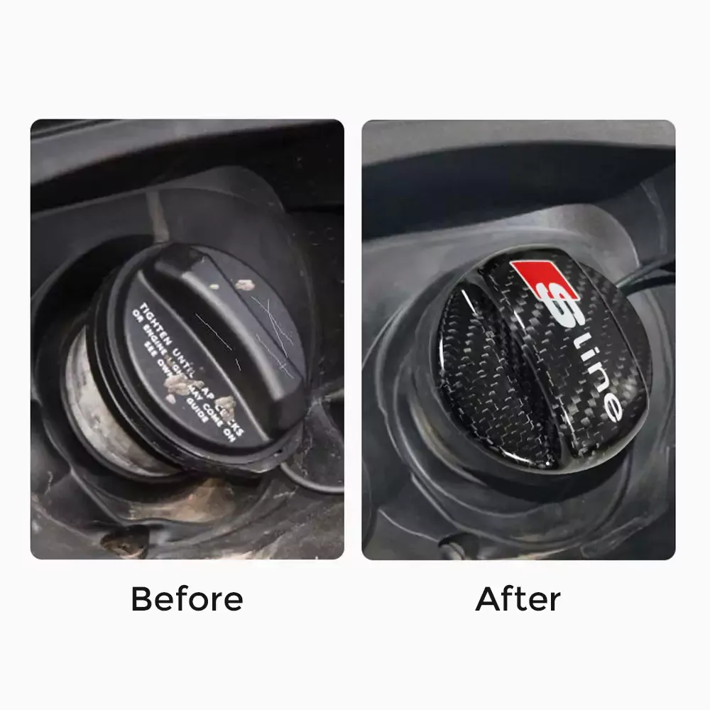 S Line Carbon Fiber Gas Cap Cover - Audi