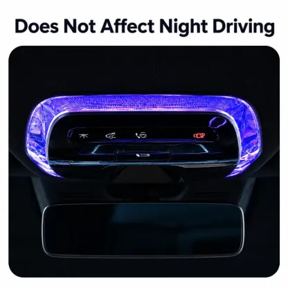 Crystal-style overhead reading light trim installed without affecting night driving visibility