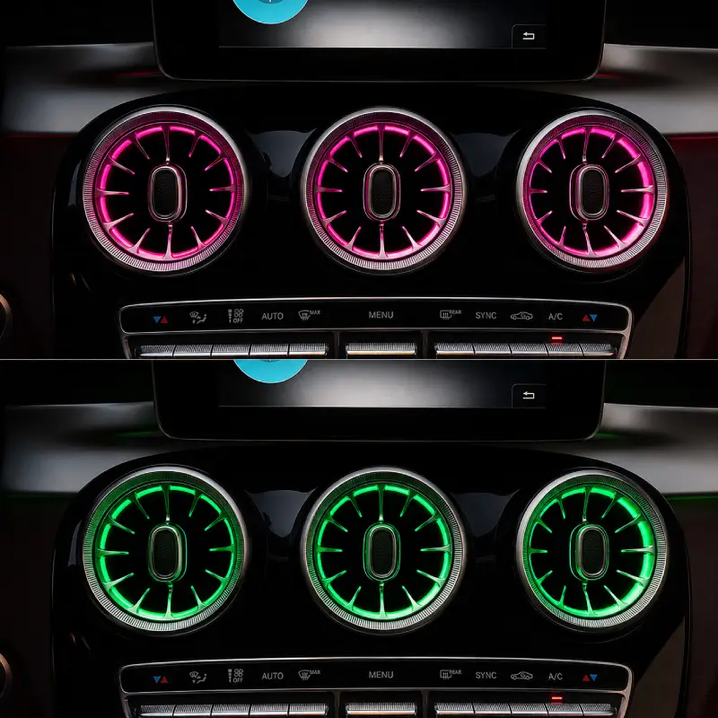 Asign Mercedes-Benz Illuminated Turbine Air Vent Upgrade for Factory Ambient Light Models
