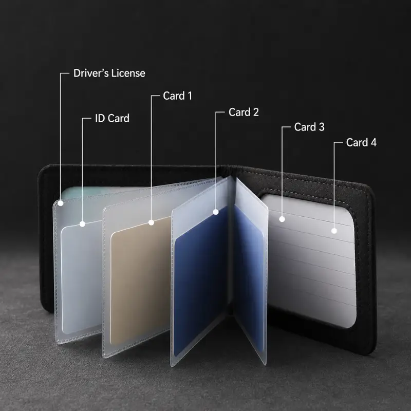 Asign Suede Multi-Slot Car Document & Card Holder