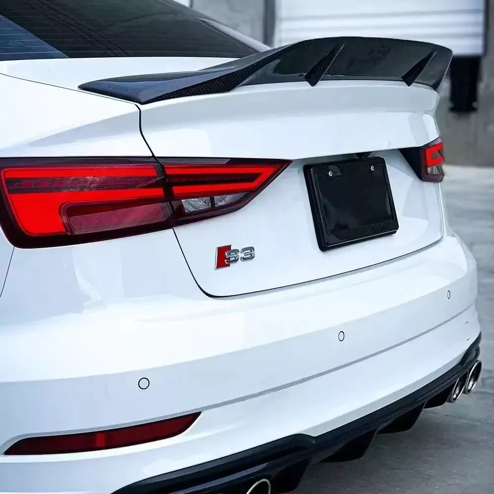Audi Renntech-Style Carbon Fiber Rear Spoiler for 2013-2021 A3/S3/RS3 & 2009-2021 A4/A5/A6