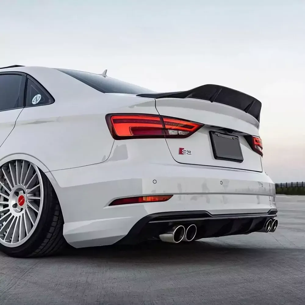 Audi Renntech-Style Carbon Fiber Rear Spoiler for 2013-2021 A3/S3/RS3 & 2009-2021 A4/A5/A6