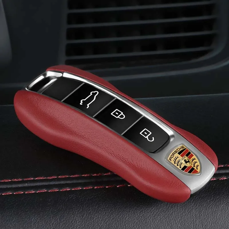 Asign Leather Key Fob Cover for Porsche – Genuine Leather OEM-Style Replacement