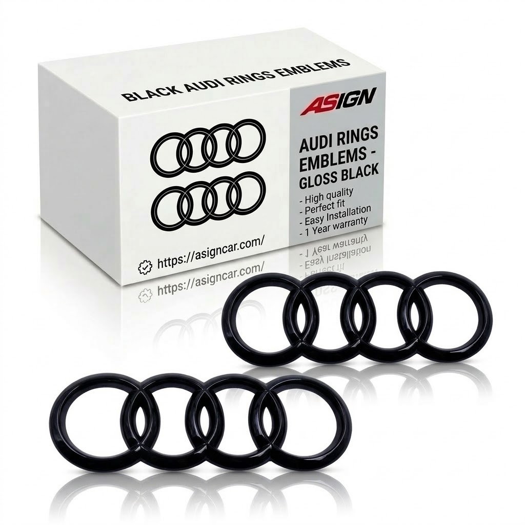Asign Stealth Black Audi Ring Emblem Overlay (2012-2025 ALL MODELS)