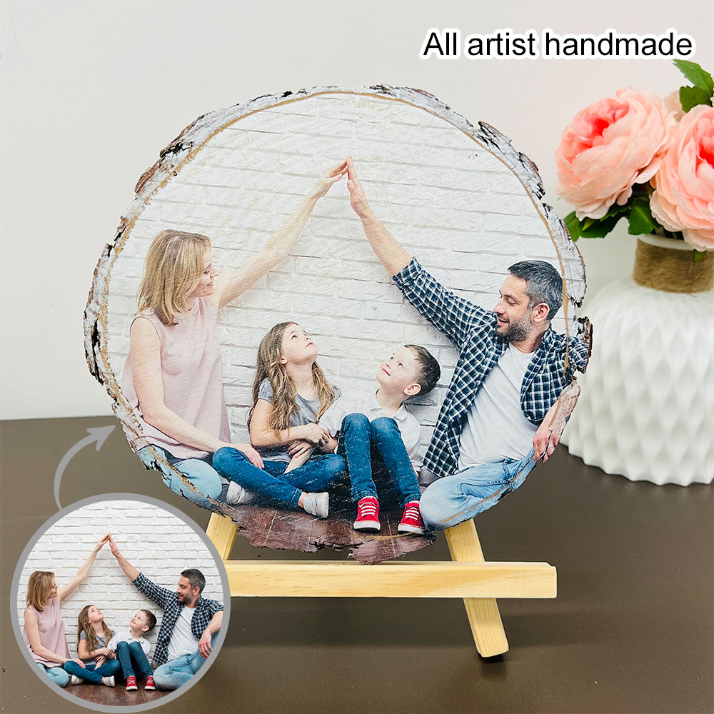 50%OFF ⭐️ Custom Natural Wood Slice With Photo And Engraved Text