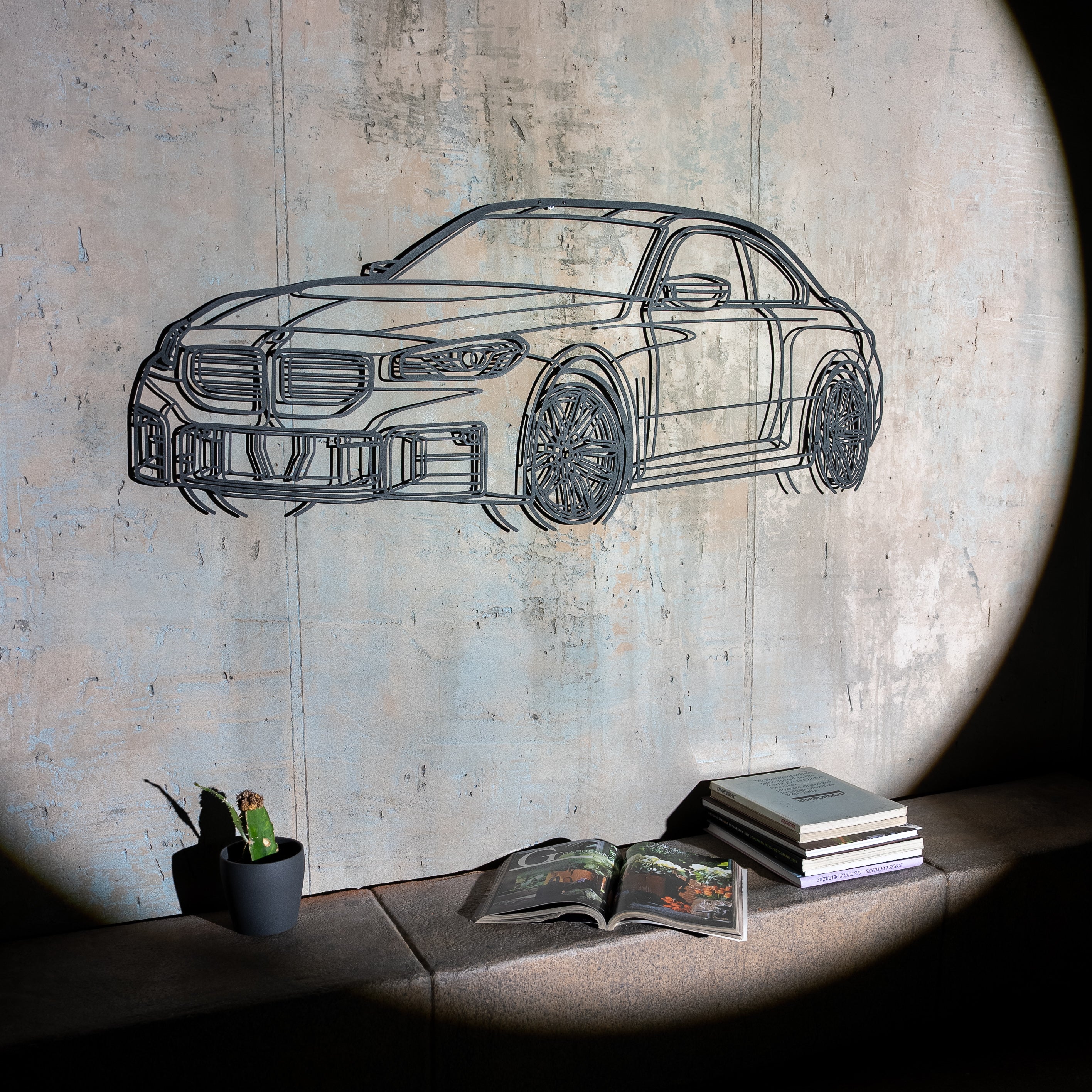 Custom Car Silhouette Metal Wall Art
