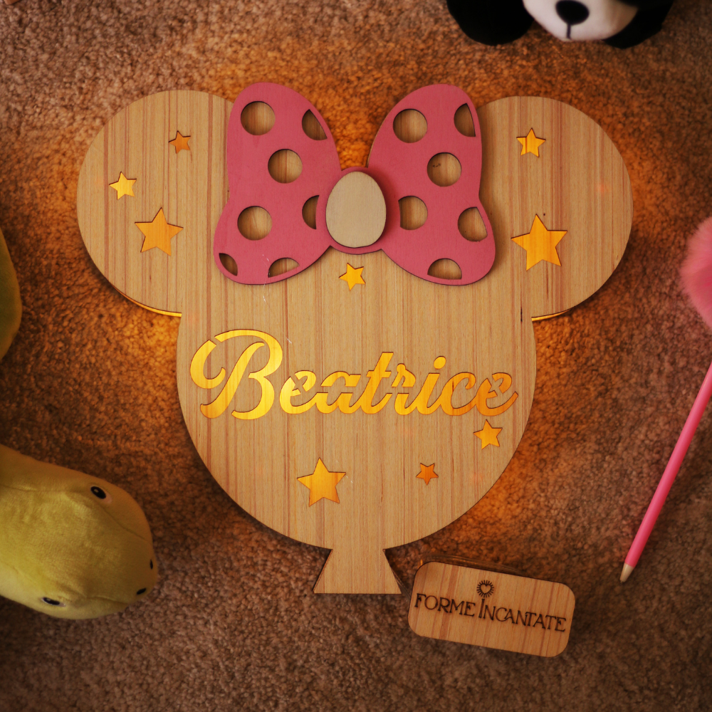 Minnie Wall Lamp with Personalized Name