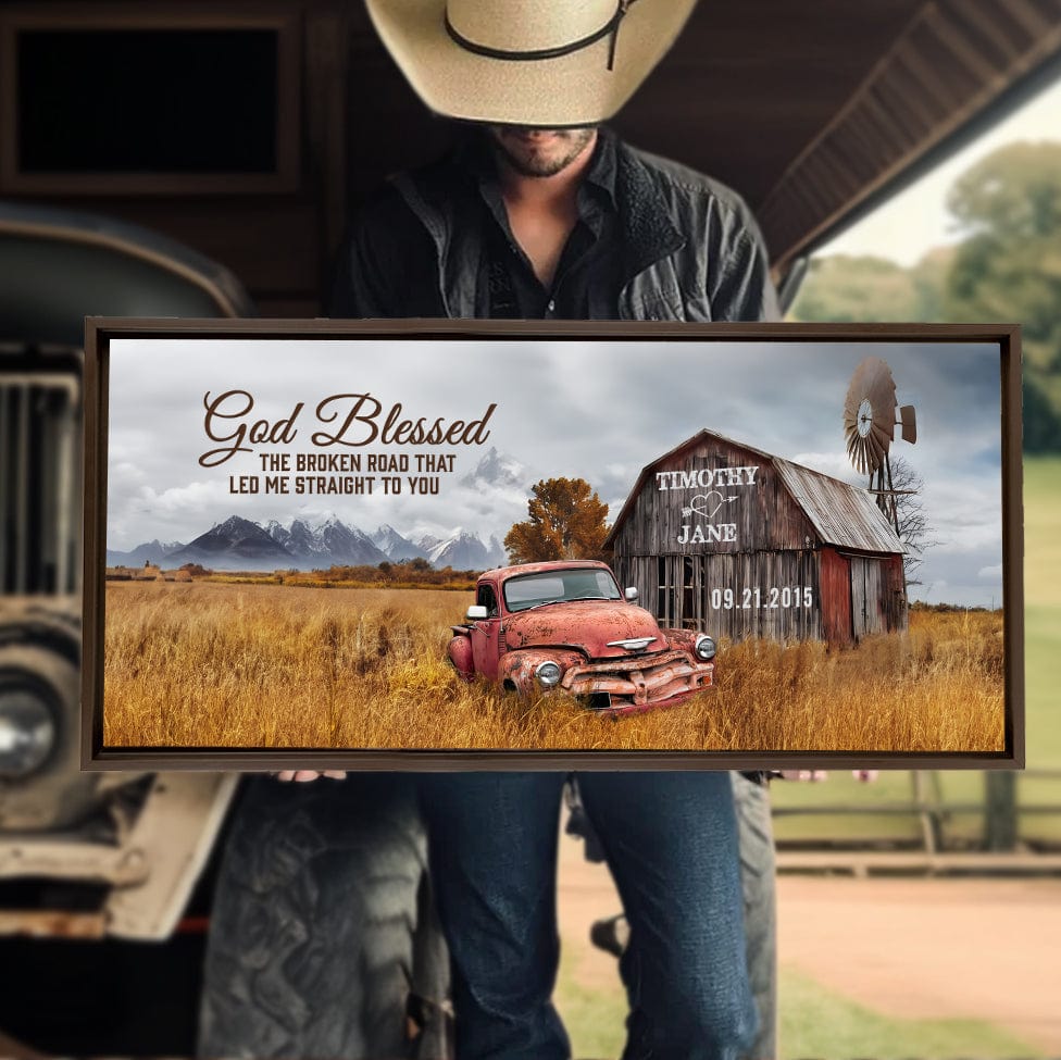 God Blessed The Broken Road Canvas Print Wall Art💕Free Shipping Worldwide
