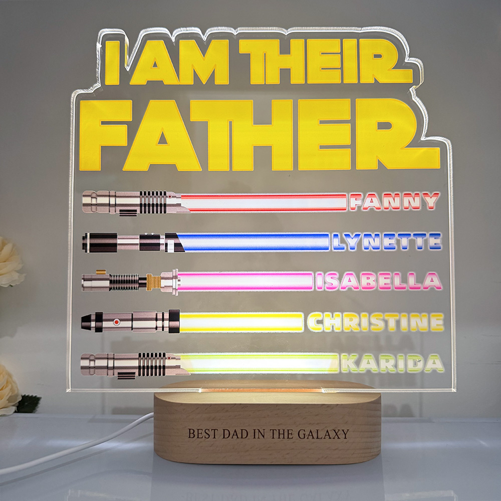 I Am Their Father, Fathers Day Gift from Kids, Personalized Gifts for Dad, Night Light with Kids Names