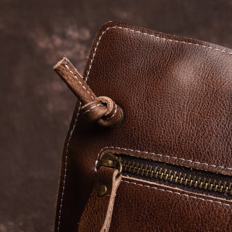 Tree Cream Leather Retro Soft Shoulder Bag