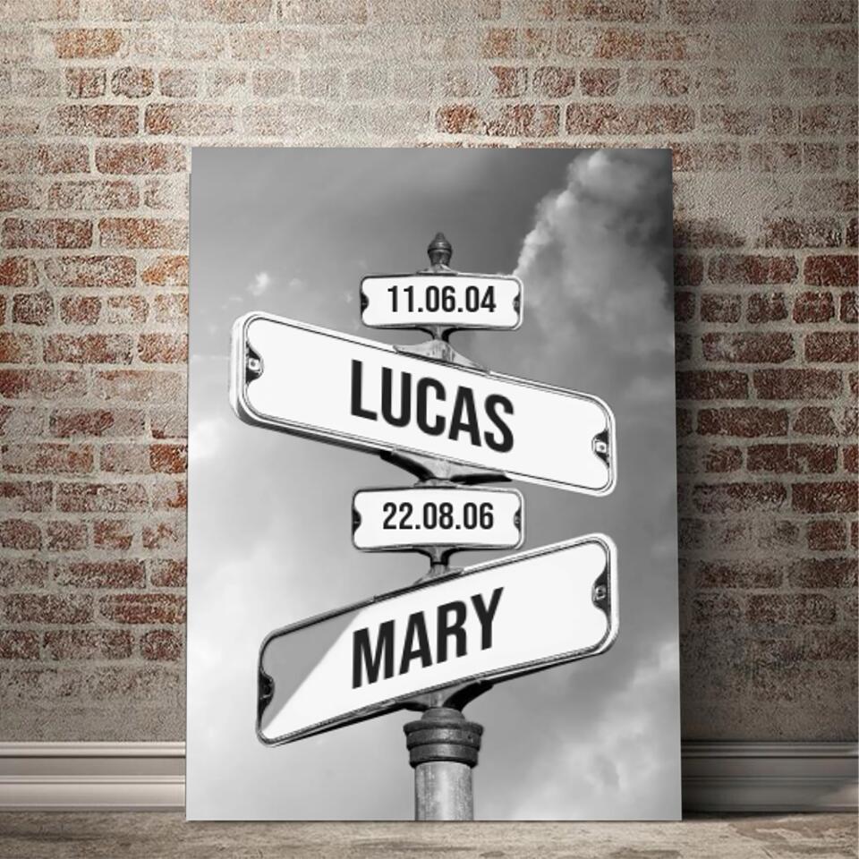 Personalized Canvas "Date of birth of children"