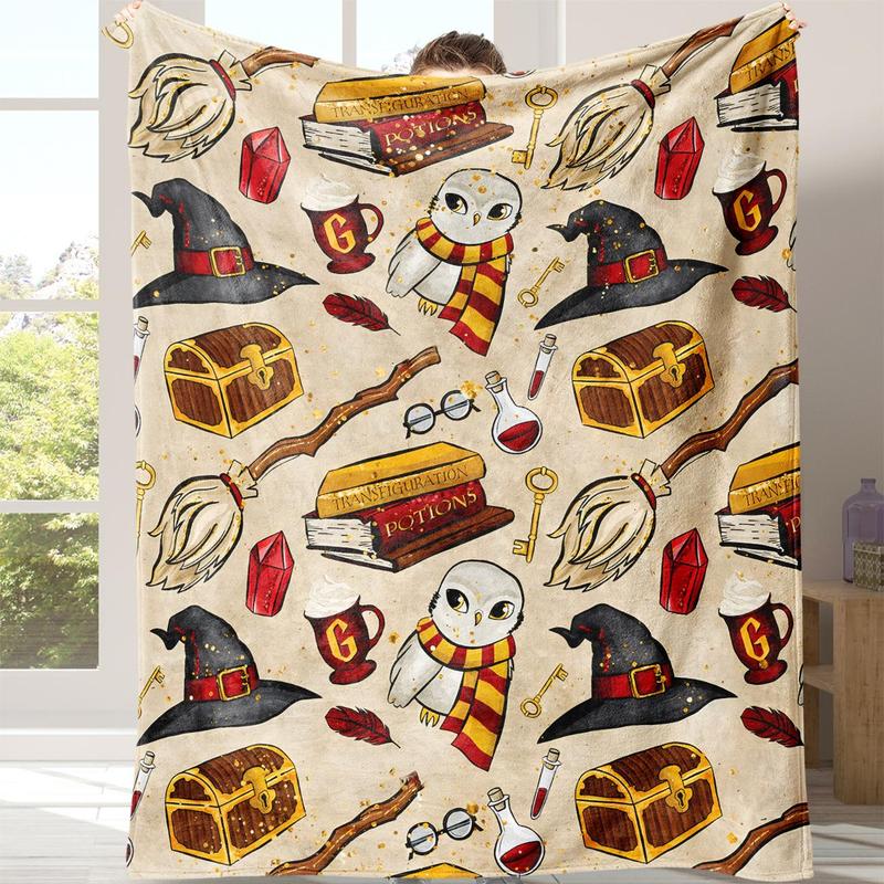 Cartoon Pattern Blanket,Halloween Decor Warm Napping Blanket for Home & Office