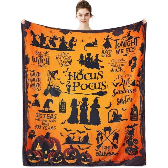 SPXUBZ Movie Witch Blanket Halloween Throw Blankets for Women Witch Flannel Fleece Blankets for Couch Sofa Bed Bedroom Chair Decor Halloween Decorations Blanket Young Adults Men Women Boy Girl Gift