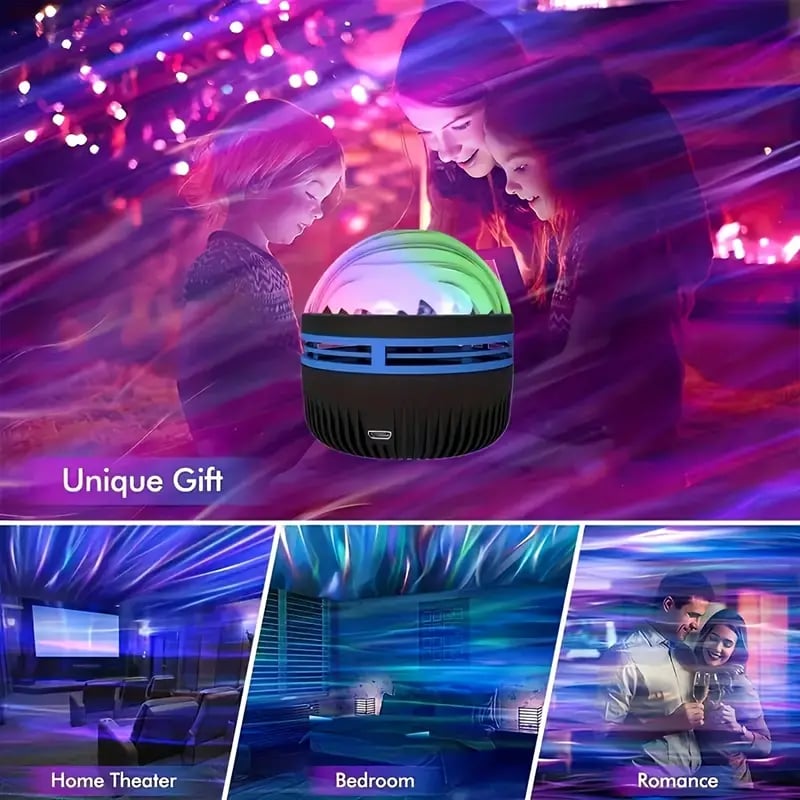 1pc led star projector ocean wave and nebula night light room rotating star projector light bedroom romantic decor party decor 8