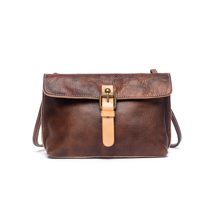 Tree Cream Leather Retro Soft Shoulder Bag