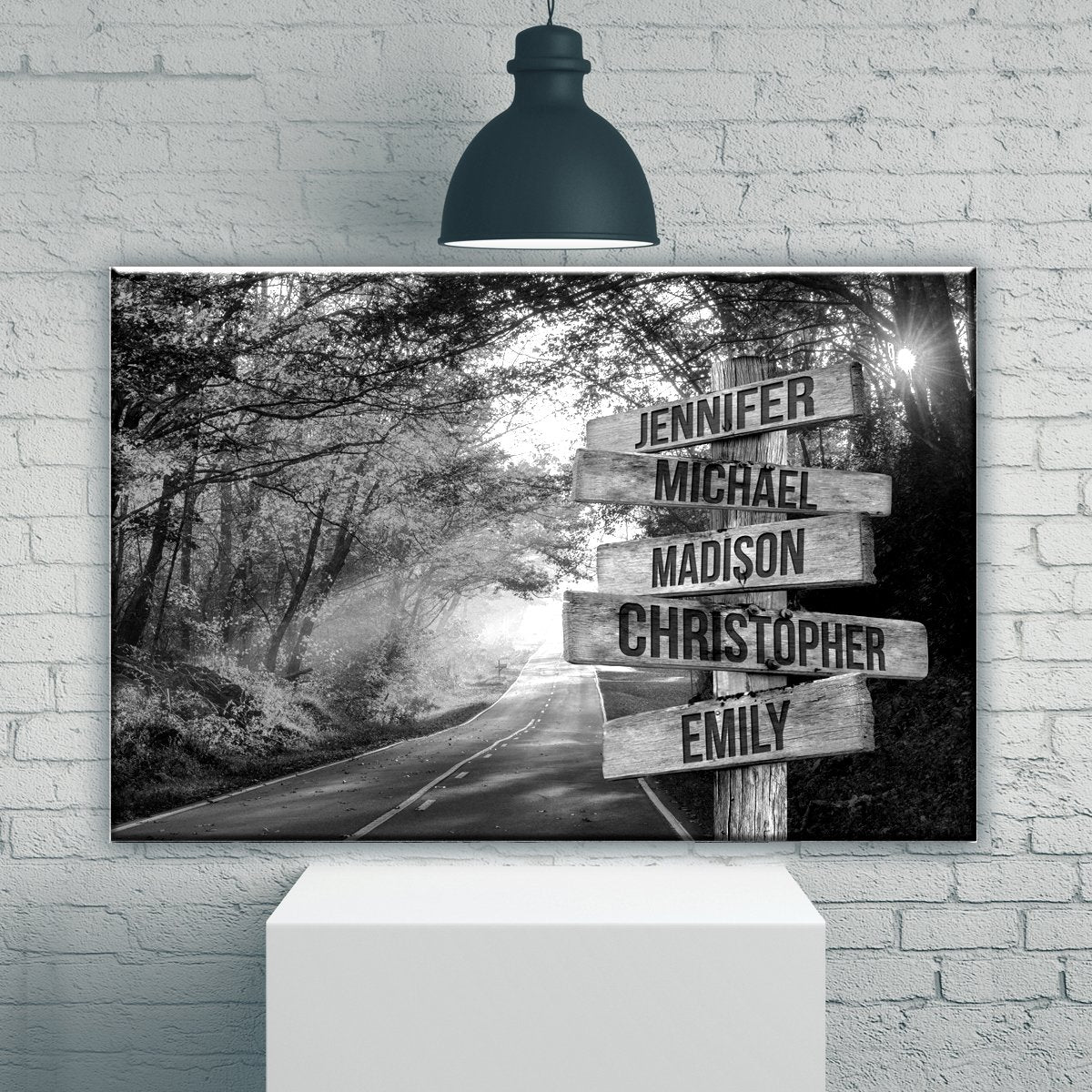 Autumn Road Multi-Names Premium Canvas